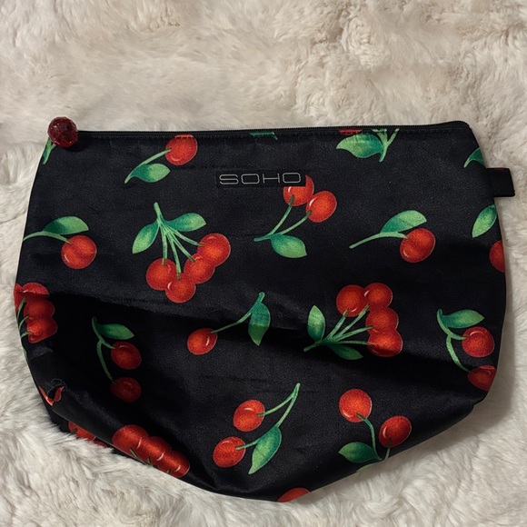 Soho Handbags - Soho Black and Red Cherry Cosmetic Bag